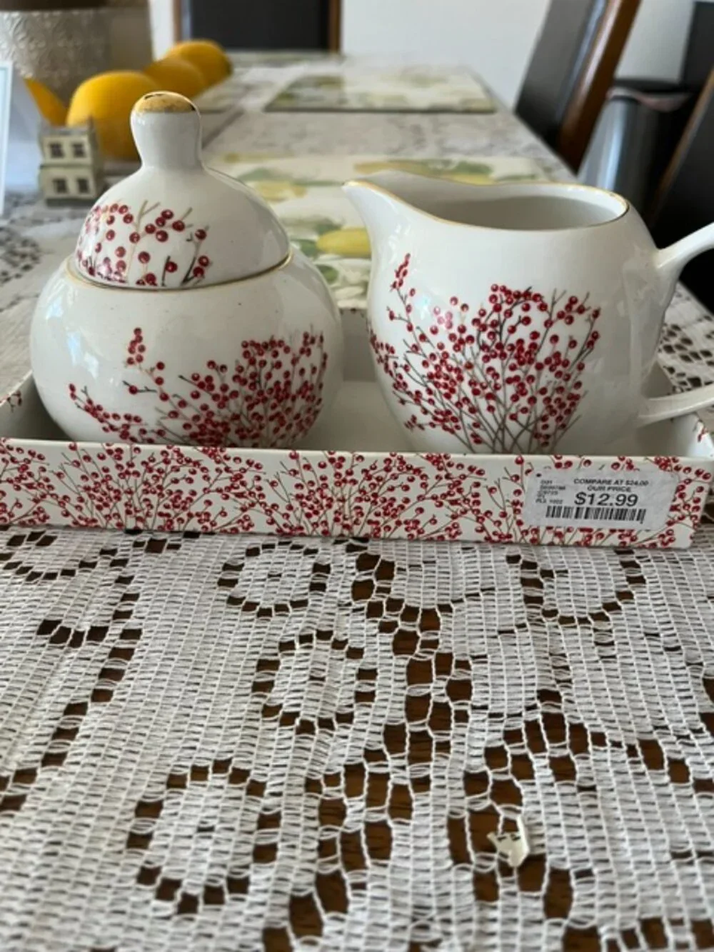 Nicole Miller Creamer & Sugar Set